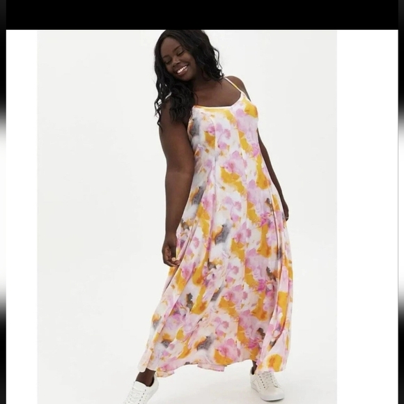NWOT Torrid Tie-Dye Challis Trapeze Maxi Dress Sz 1 (14/16) - Picture 2 of 2